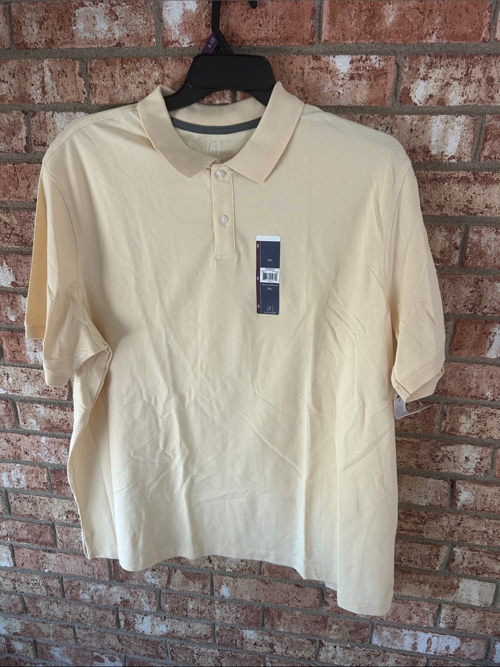 Men's Size 2XL Classic Polo Shirt in Pale Yellow - George